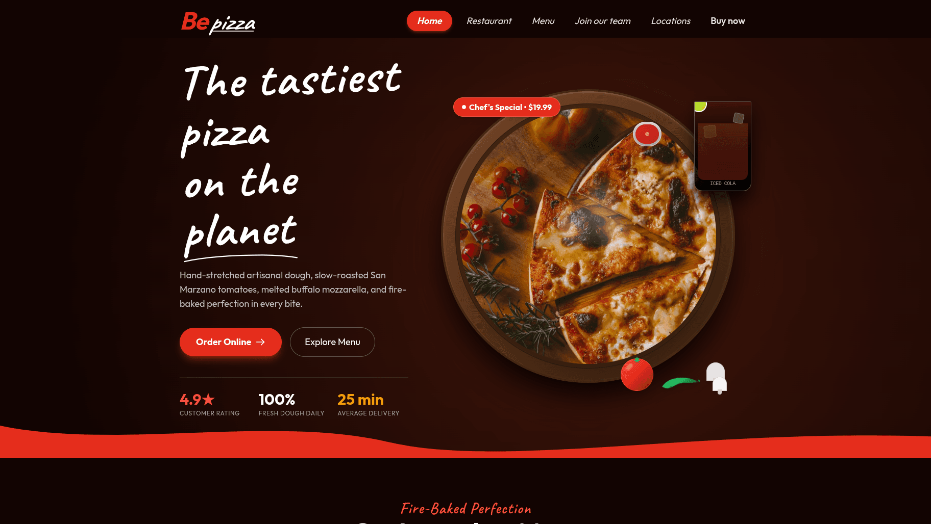 Pizza landing page